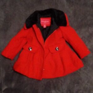 London Fog Red Coat with Black Collar - Kids